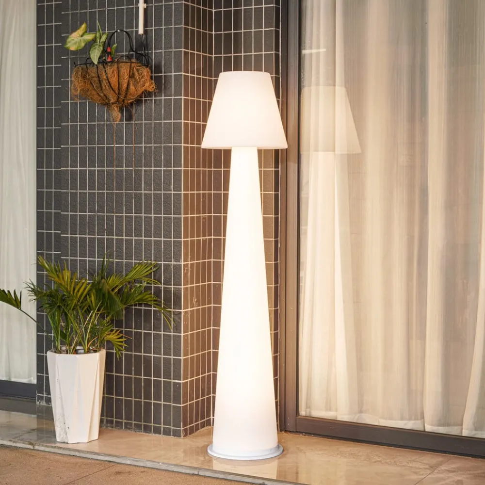 LED-terrasselampe Gauri, hvid, 153 cm, IP44^Lucande Discount