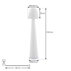 LED-terrasselampe Gauri, hvid, 153 cm, IP44^Lucande Discount