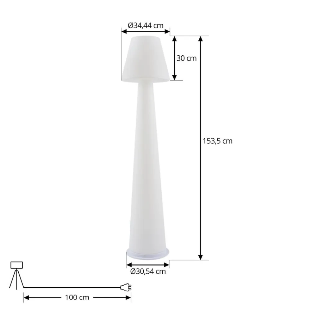 LED-terrasselampe Gauri, hvid, 153 cm, IP44^Lucande Discount