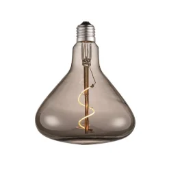 Lucande Dæmpbar Led-Pære|Filament Pære>LED-trafiklampe, E27 4W, røgfarvet, Ø 14 cm, 1800K