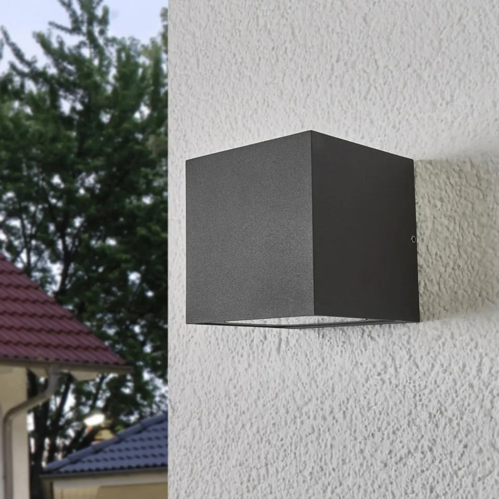 Lucande Terrassebelysning|Væglamper>LED-udendørs væglampe Merjem, 10 cm, op/ned, IP54