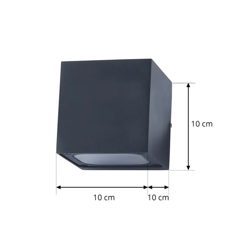 Lucande Terrassebelysning|Væglamper>LED-udendørs væglampe Merjem, 10 cm, op/ned, IP54