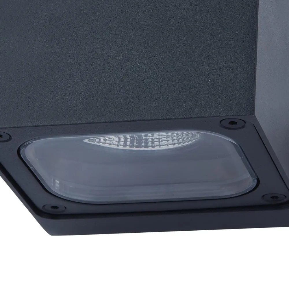 Lucande Terrassebelysning|Væglamper>LED-udendørs væglampe Merjem, 10 cm, op/ned, IP54