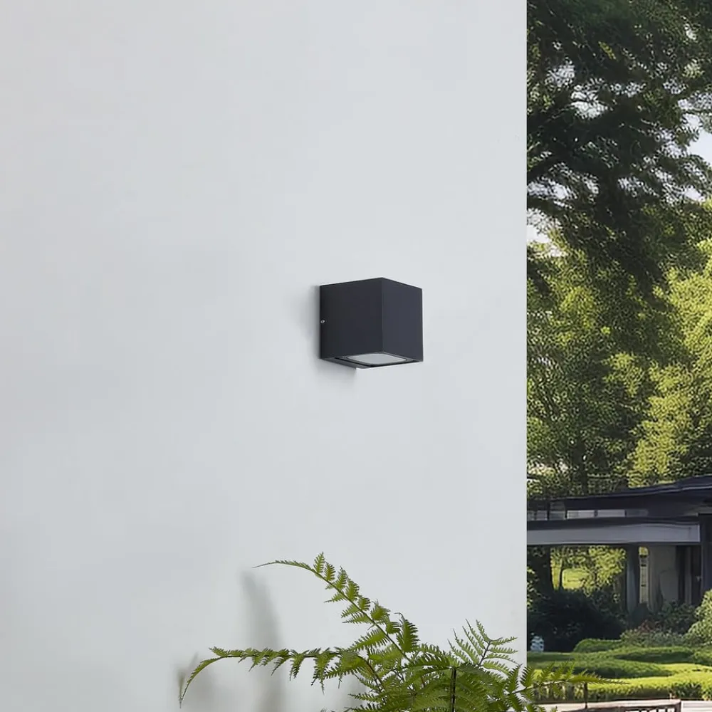 Lucande Terrassebelysning|Væglamper>LED-udendørs væglampe Merjem, 10 cm, op/ned, IP54