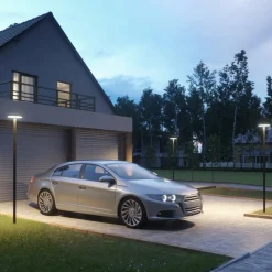 Lucande Lygtepæle>LED-udendørslampe Akito, antracit, 220 cm, IP54