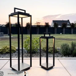 LED-udendørslampe Mirina, sort, genopladeligt batteri, touch-dæmper^Lucande Hot