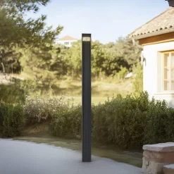 Lucande LED-udendørslampe Tavion, 230 cm, antracit, IP65