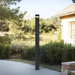 Lucande LED-udendørslampe Tavion, 230 cm, antracit, IP65