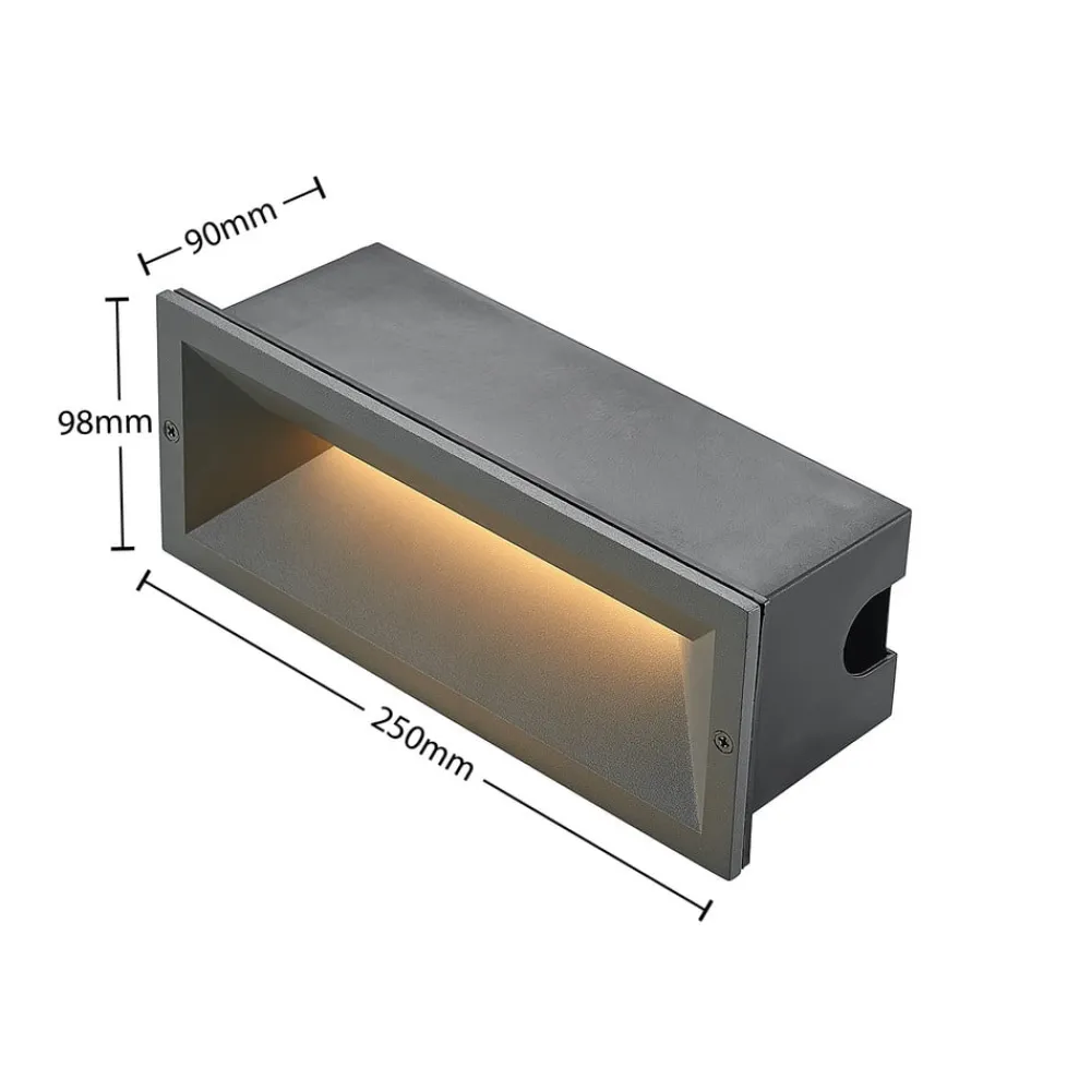 Lucande LED-vægindbygningslampe Jaano, antracit, aluminium, IP65