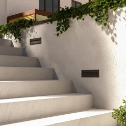 Lucande LED-vægindbygningslampe Loya, 23 x 8 cm, grå, IP54