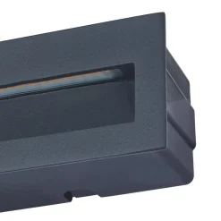 Lucande LED-vægindbygningslampe Loya, 23 x 8 cm, grå, IP54