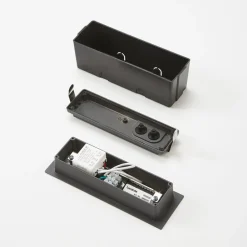 Lucande LED-vægindbygningslampe Loya, 23 x 8 cm, grå, IP54