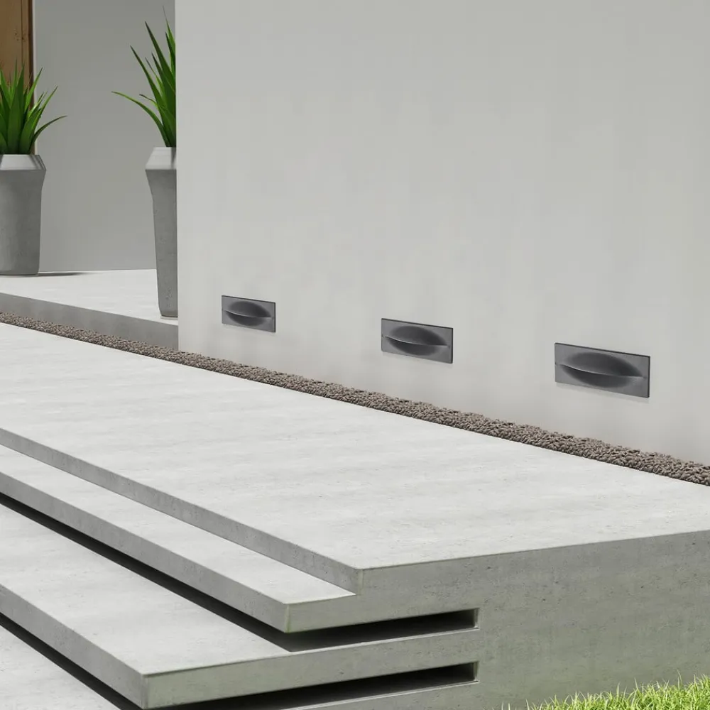 Lucande Terrassebelysning>LED-vægindbygningslampe Zandro, 25 cm, antracit, IP65