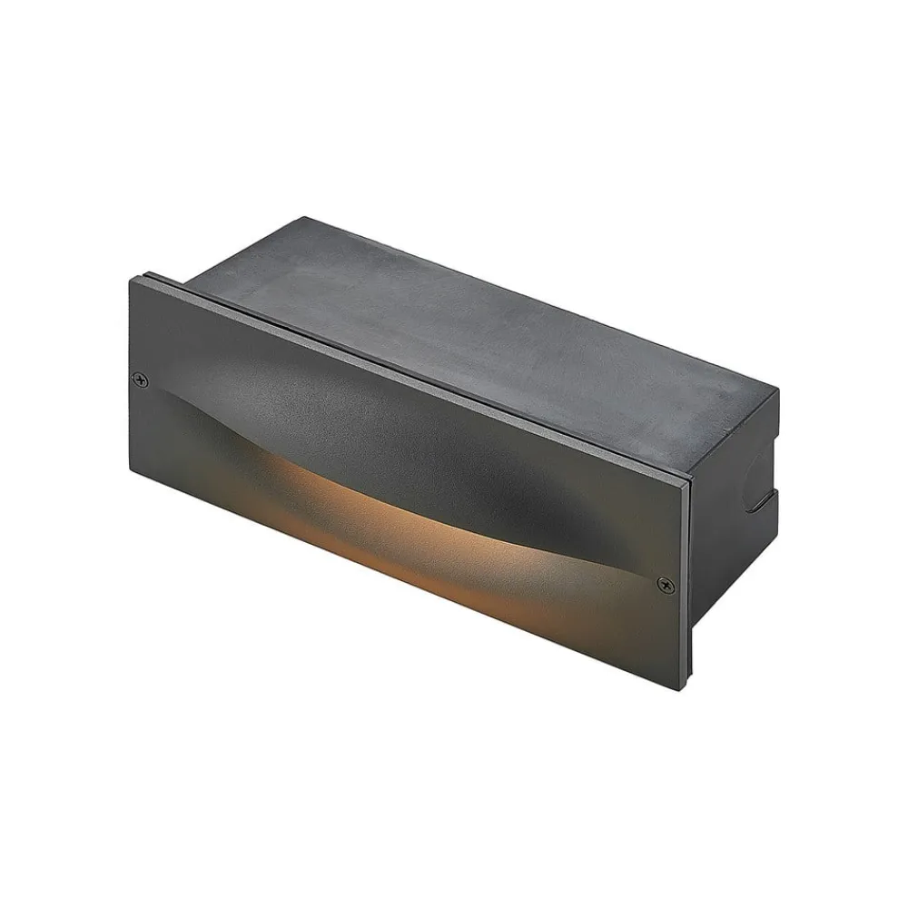 Lucande Terrassebelysning>LED-vægindbygningslampe Zandro, 25 cm, antracit, IP65