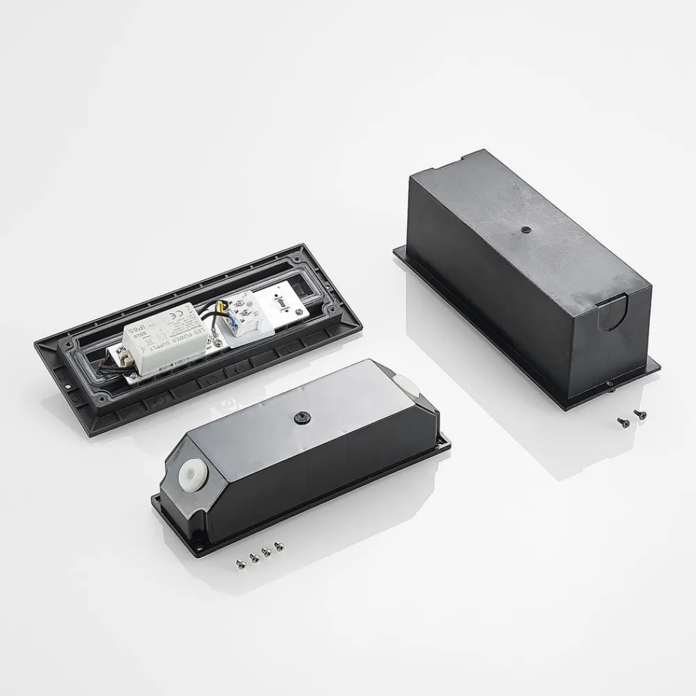 Lucande Terrassebelysning>LED-vægindbygningslampe Zandro, 25 cm, antracit, IP65