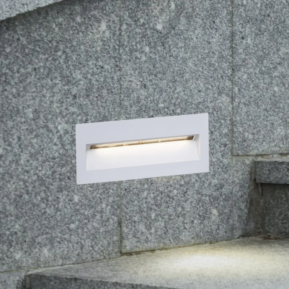 Lucande Terrassebelysning|Væglamper>LED-vægindbygningslampe Loya, 23 x 8 cm, hvid, IP54