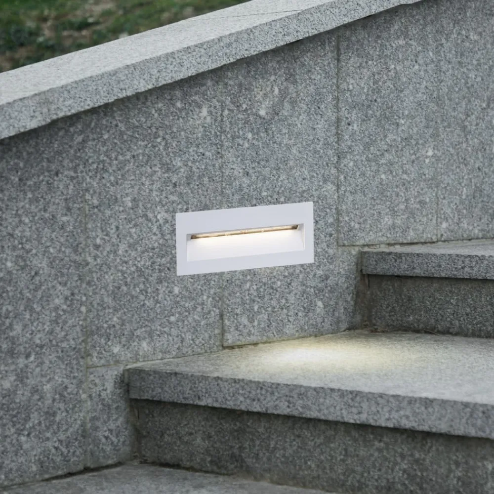 Lucande Terrassebelysning|Væglamper>LED-vægindbygningslampe Loya, 23 x 8 cm, hvid, IP54