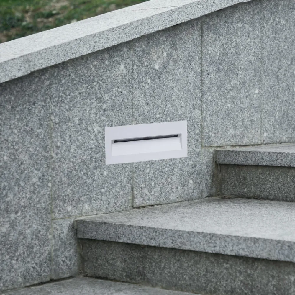 Lucande Terrassebelysning|Væglamper>LED-vægindbygningslampe Loya, 23 x 8 cm, hvid, IP54