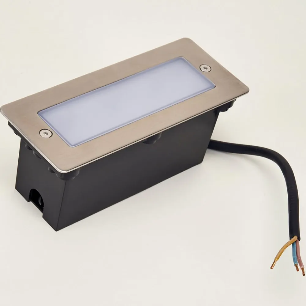 LED-vægindbygningslampe Holly, 17 cm, stål^Lucande Best