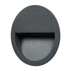 Lucande LED-vægindbygningslampe Loya, Ø 11,5 cm, grå, IP54