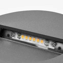 Lucande LED-vægindbygningslampe Loya, Ø 11,5 cm, grå, IP54
