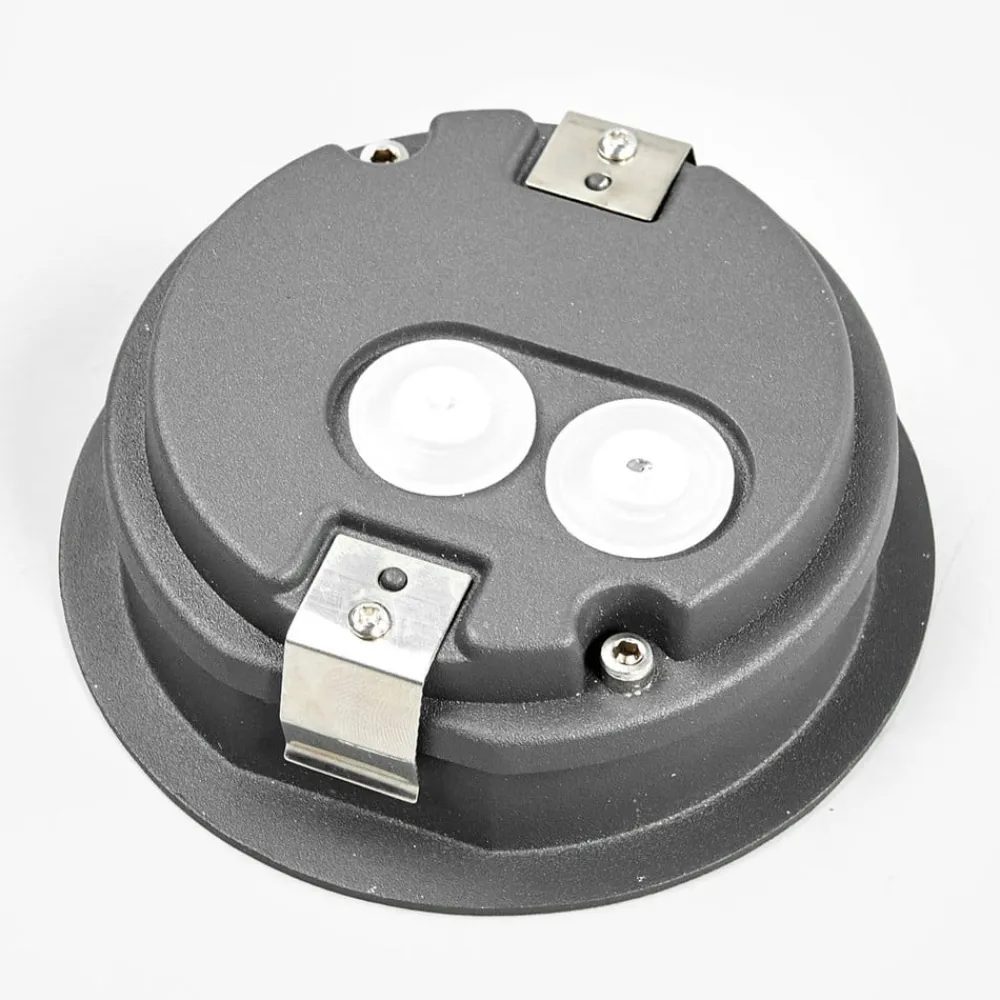 Lucande LED-vægindbygningslampe Loya, Ø 11,5 cm, grå, IP54