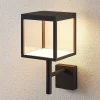 Lucande Væglamper>LED-væglampe Cube, antracit, glas, 37 cm, IP54