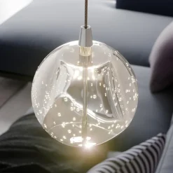 Lucande LED-væglampe Hayley, kromfarvet, glas, højde 34 cm