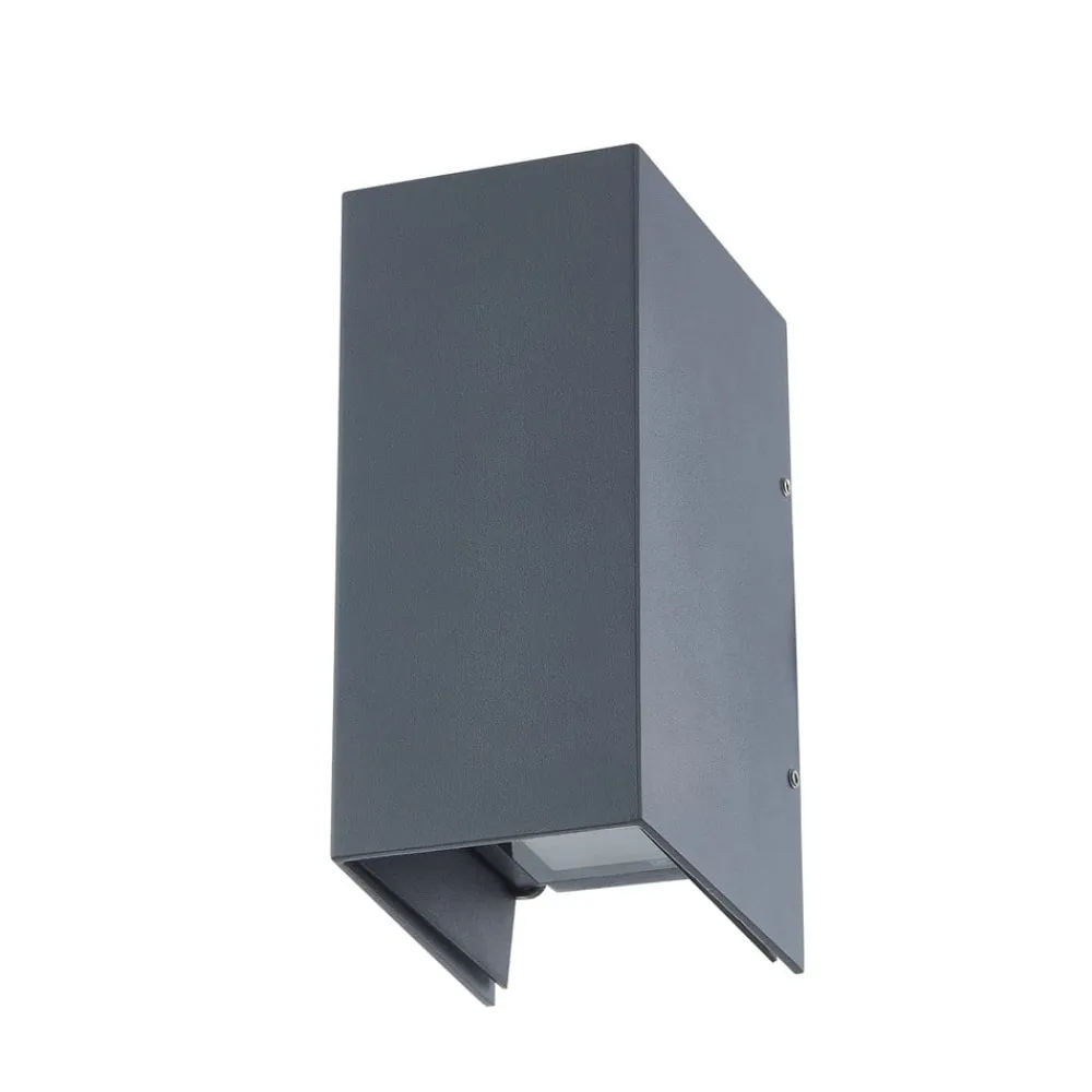 LED-væglampe Kimian, højde 17 cm, antracit, IP54^Lucande New