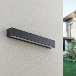 LED-væglampe Lengo, 50 cm, antracit, ned, 3.000K^Lucande Outlet