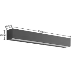 LED-væglampe Lengo, 50 cm, antracit, ned, 3.000K^Lucande Outlet