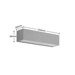 LED-væglampe Lengo, 25 cm, sølv, 2 lyskilder, IP65^Lucande Online