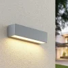 Lucande Terrassebelysning|Væglamper>LED-væglampe Lengo, 25 cm, sølv, 1 lyskilde, IP65