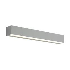 Lucande LED-væglampe Lengo, 50 cm, sølv, 2 lyskilder, IP65