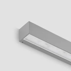 Lucande LED-væglampe Lengo, 50 cm, sølv, 2 lyskilder, IP65