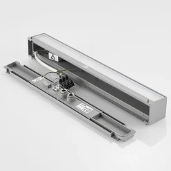 Lucande LED-væglampe Lengo, 50 cm, sølv, 2 lyskilder, IP65