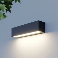 Lucande Terrassebelysning|Væglamper>LED-væglampe Lengo, 25 cm, antracit, down, 3000K