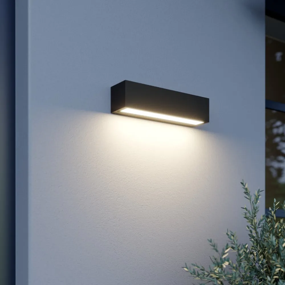 Lucande Terrassebelysning|Væglamper>LED-væglampe Lengo, 25 cm, antracit, down, 3000K