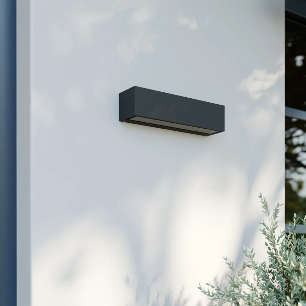 Lucande Terrassebelysning|Væglamper>LED-væglampe Lengo, 25 cm, antracit, down, 3000K