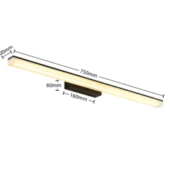 Lucande LED-væglampe Lisana, vandret, 75 cm, IP44
