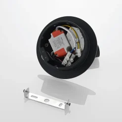 Lucande LED-væglampe Magya, sort 2 lyskilder, rund