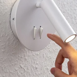 Lucande LED-væglampe Magya, hvid 2 lyskilder. rund