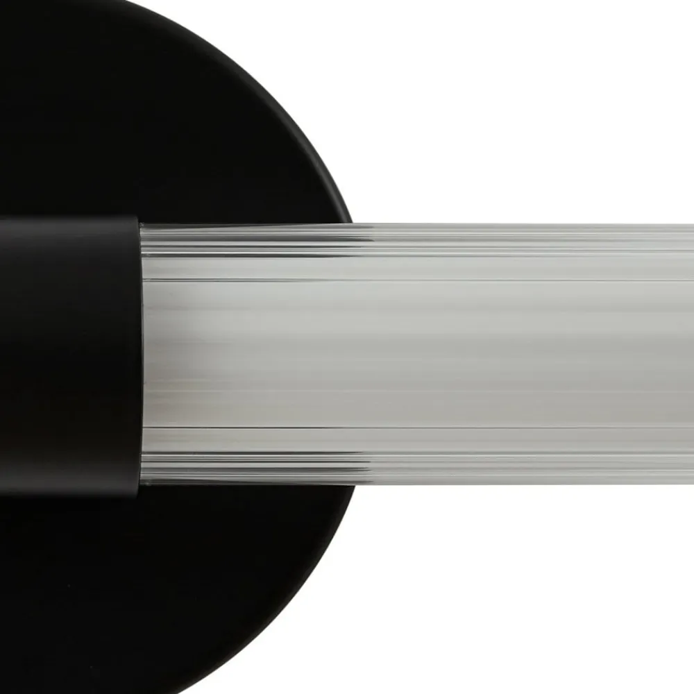 Lucande LED-væglampe Melisa, sort, 90 cm, CCT, IP44