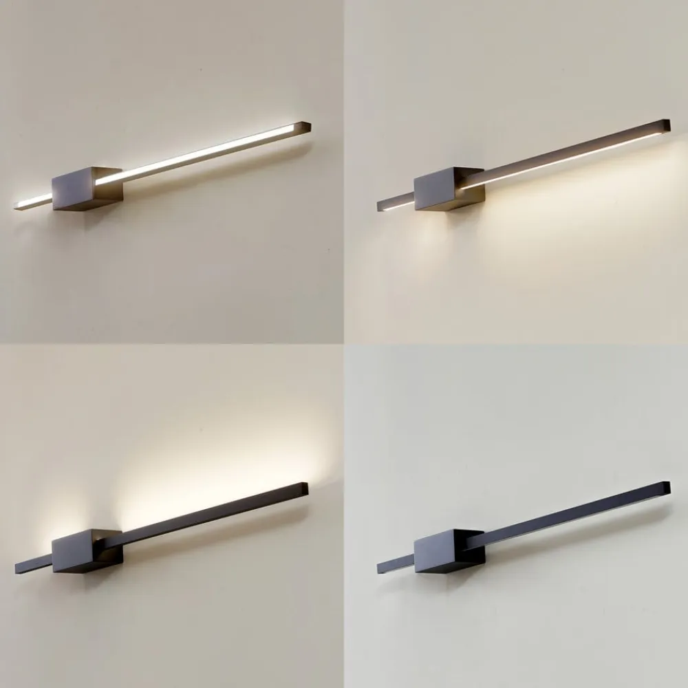 Lucande Gang|Væglamper>LED-væglampe Skaila, sort, længde 90 cm, 3.000 K