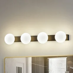 Lucande Væg- Og Spejllamper|Væglamper>LED-væglampe til badeværelset Myrra, sort, glas, 60 cm, IP44
