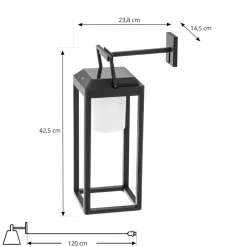 Lucande LED-væglampe Tilena, kantet, sort, aluminium