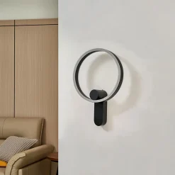 Lucande Væglamper>LED-væglampe Yekta, direkte, sort, dæmpbar