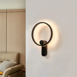 LED-væglampe Yekta, indirekte, sort, dæmpbar^Lucande Clearance