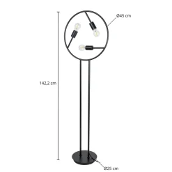 Linnard gulvlampe af jern, 3 lyskilder^Lucande Sale