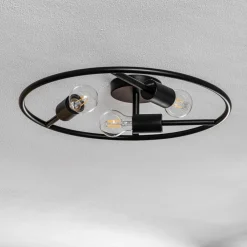 Lucande Loftlamper>Linnard loftlampe af stål, 3 lyskilder